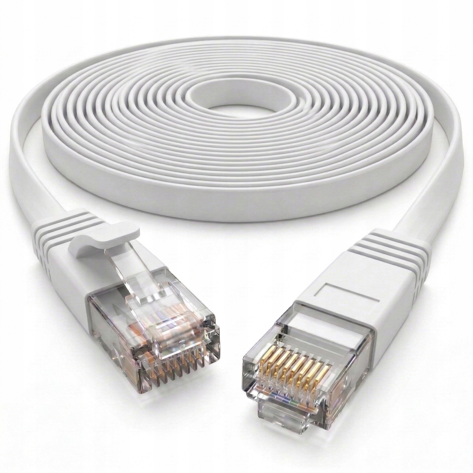 Przewód CAT 6A płaski kabel sieciowy U/UTP biały 15M PVC 32AWG Spacetronik