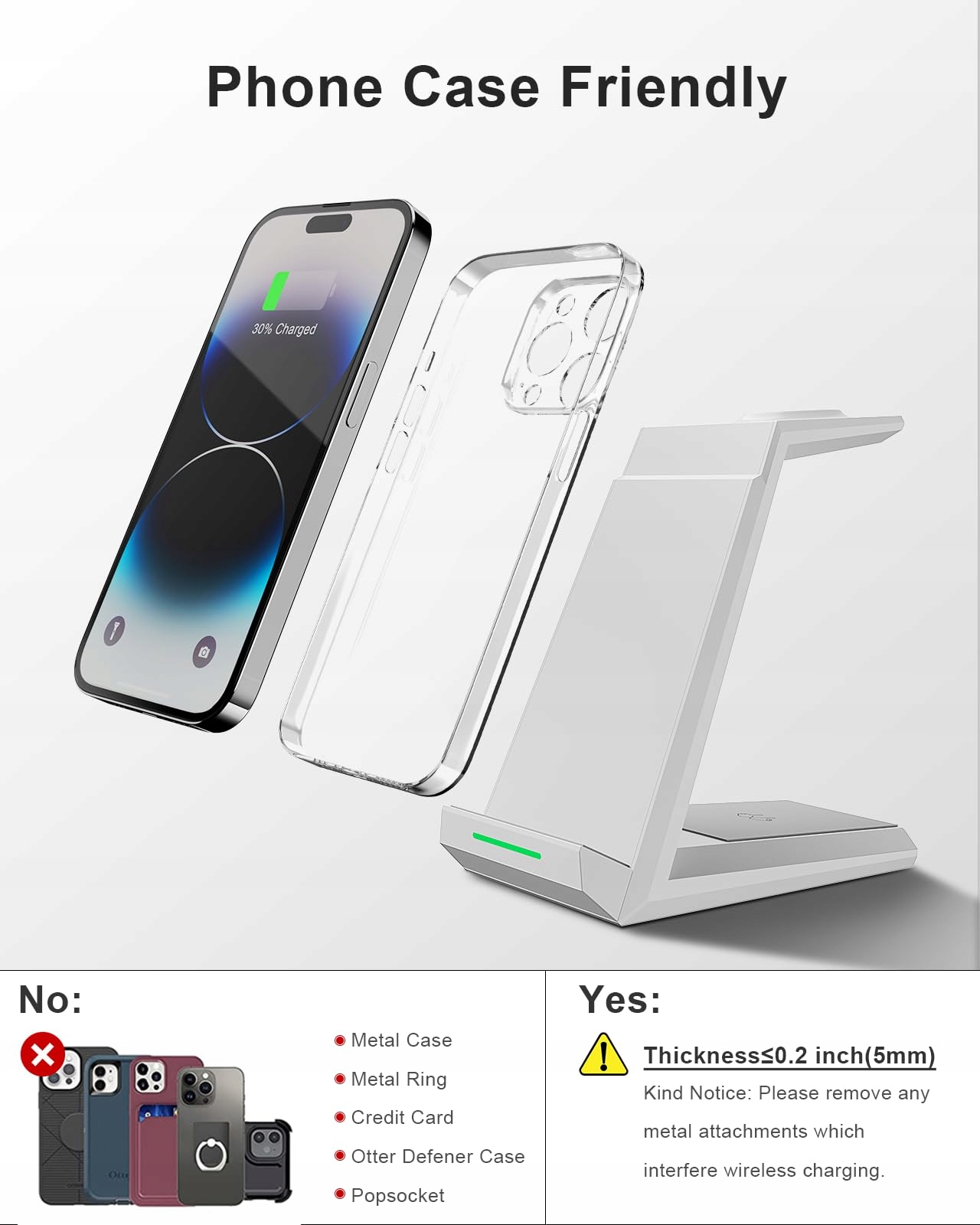 Indukcyjna stacja ładująca 3 w 1 Apple Watch i iPhone Biała Ładowarka — miniatura 4