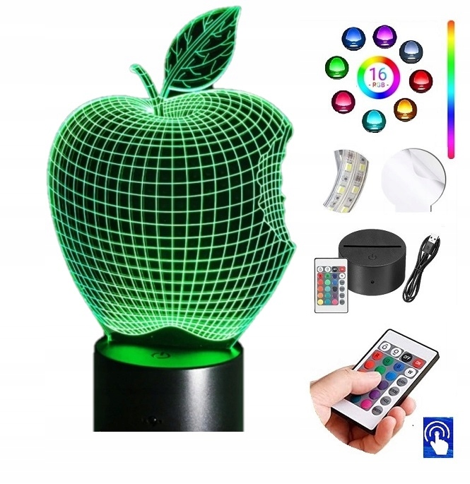 

Lampka na biurko Jabłko Apple 16kol. Led Plexido