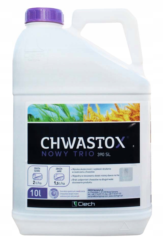 Chwastox Nowy Trio 390SL 10L Środek Na Chwasty W Trawie Płyn Chwastobójczy