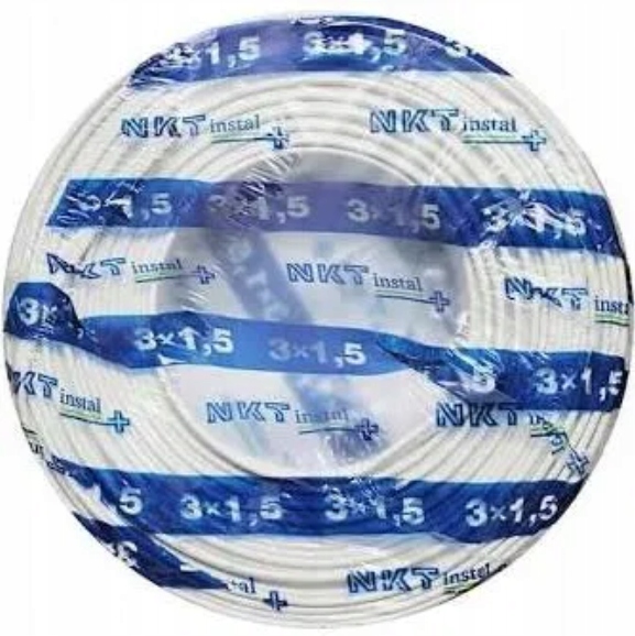 Przewód kabel płaski YDYp 3x1,5 750V 100m Nkt