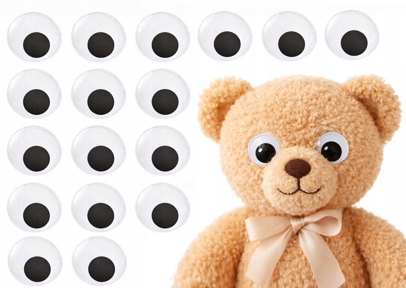 DUŻE SAMOPRZYLEPNE OCZY RUCHOME OCZKA DO NAKLEJANIA SCRAPBOOKING 12mm 50szt