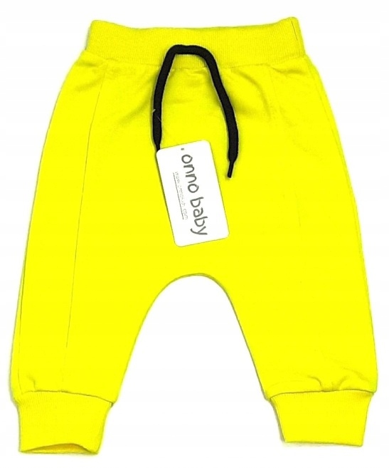 

Spodnie Baggy Dresowe Cytrynowe Bawełniane r.80