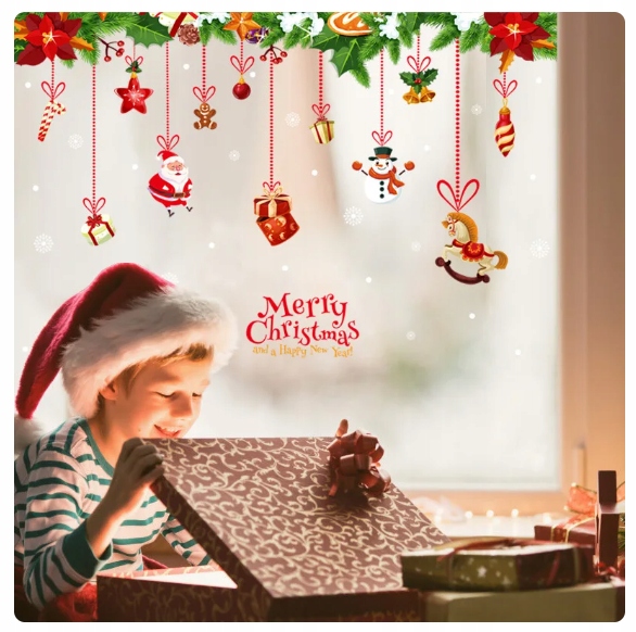 DEKORACJE OKIENNE NAKLEJKI NA OKNO ŚWIĄTECZNE KOLOROWE XXL 60x90cm Marka inna