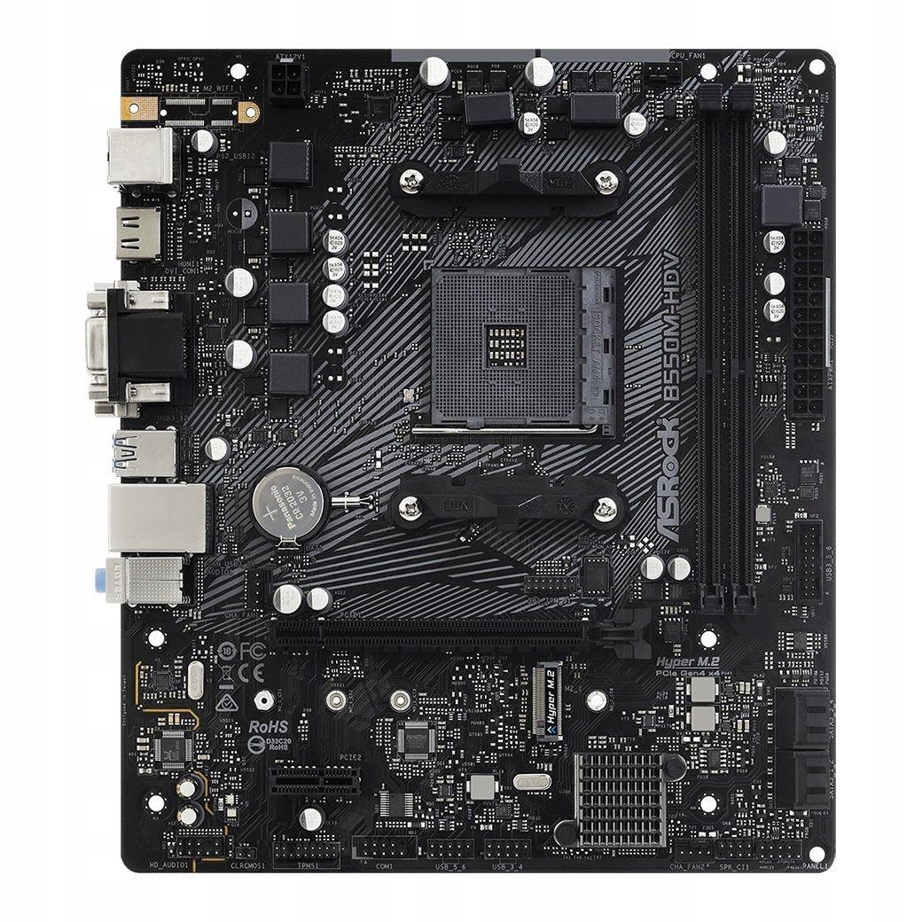 Asrock Základná Doska B550M Hdv Pre Amd AM4 DDR4 M2 SATA3 USB30 PCIe40 Matx