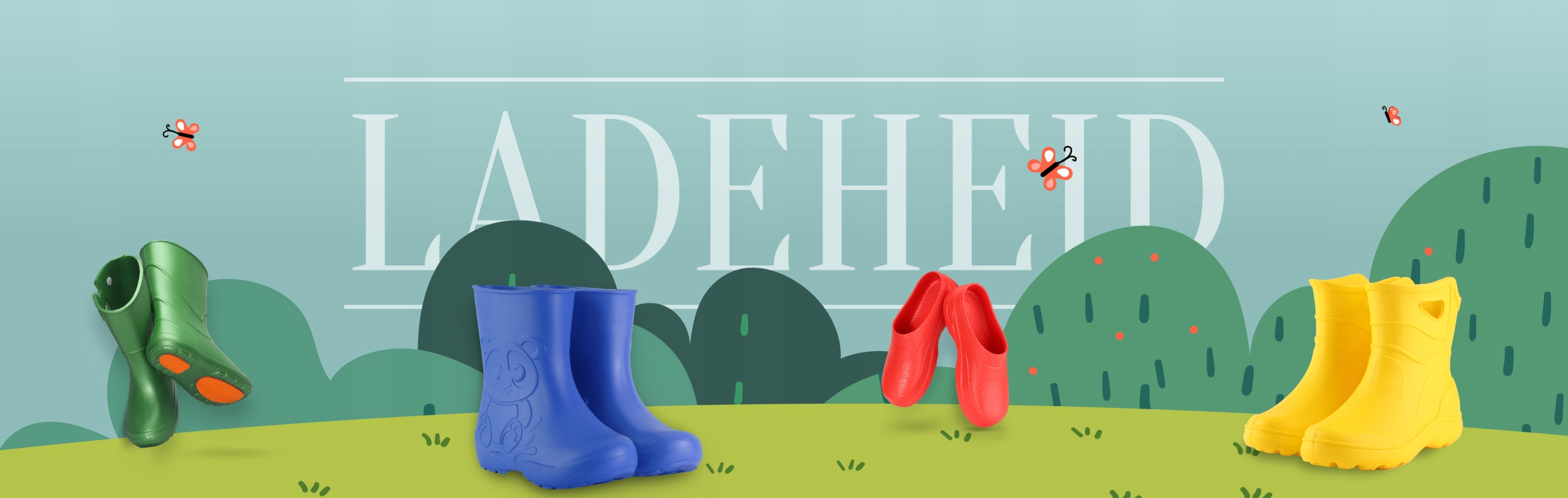 Kalosze dziecięce z motywem Pandy gumowce z wkładem Zielony 24-25 Kod producenta LA-CA-Panda-Green-24/25