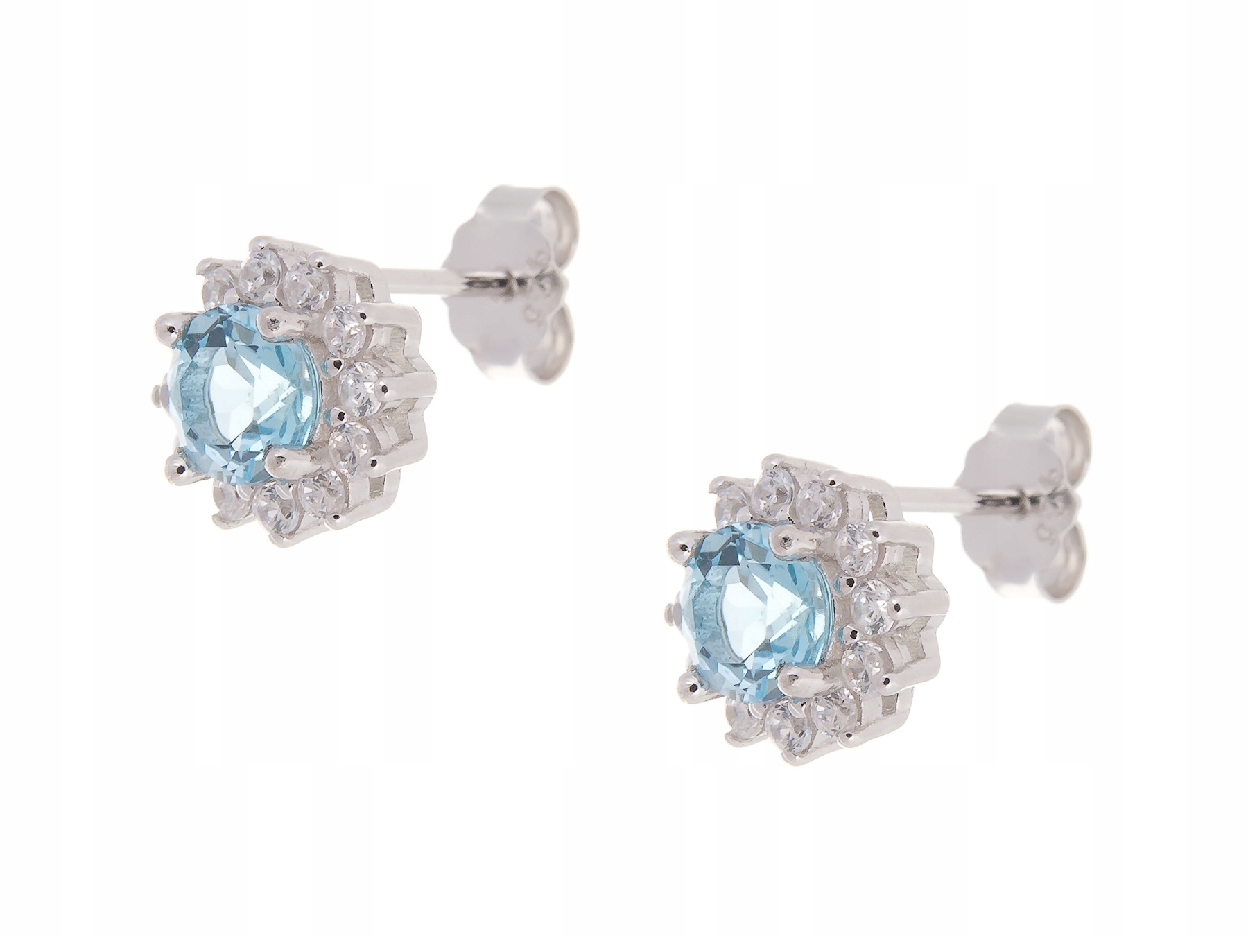 Stříbrné Náušnice Rhodiované Markýzy Swiss Topaz Přírodní