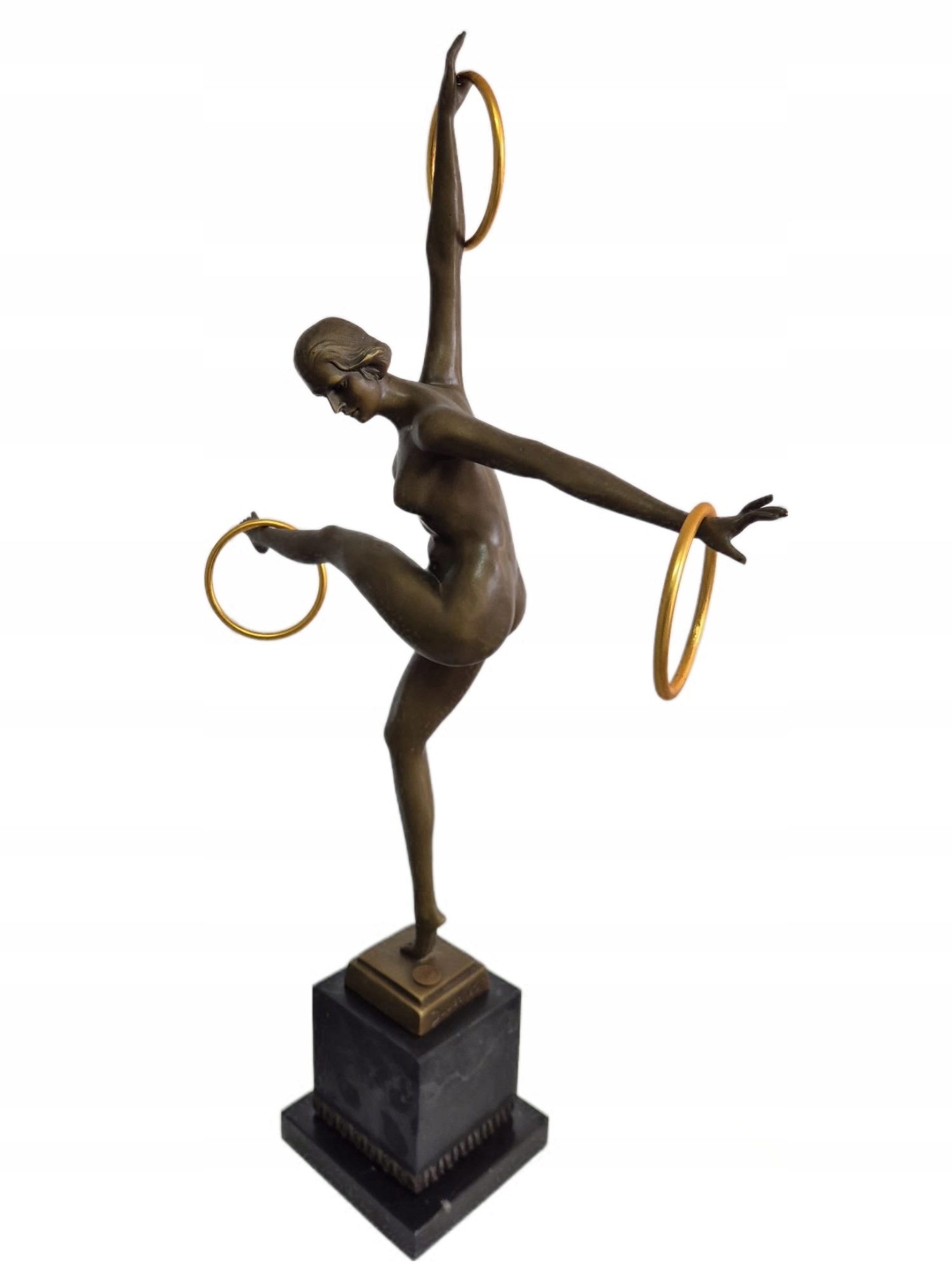 Figúrka Z Bronzu Figúrka Socha Statua Tanečnica Akrobatka Umenie Vintage