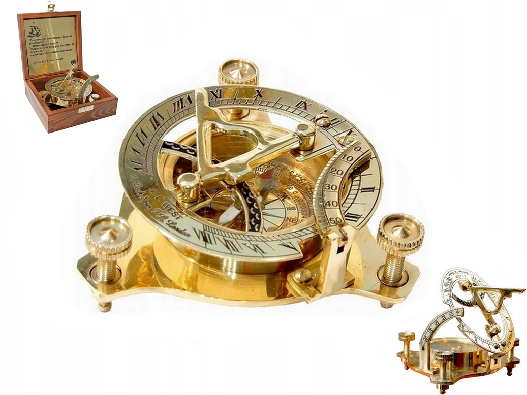 Kompas Sluneční Hodiny Dárek Pro Chlapce Cestovatele Gravírování Bonus