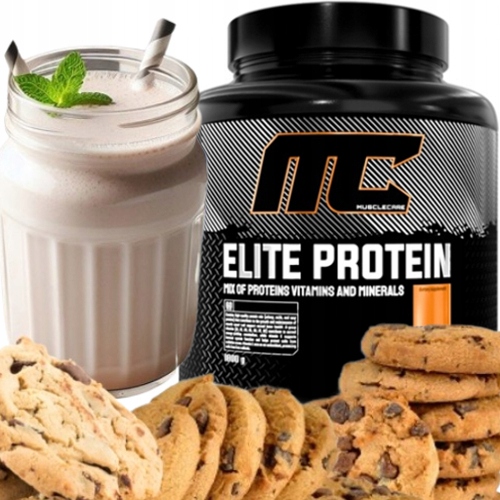 Bílkovina mix proteinů Wpc Wpi Vitamíny Muscle Care Elite Protein 1800 g Sušenka