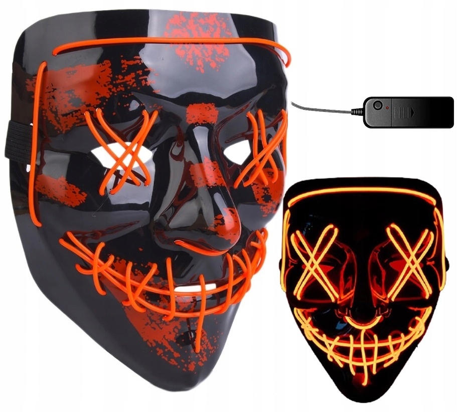 PODŚWIETLANA MASKA NA HALLOWEEN BLUE LED IMPREZA