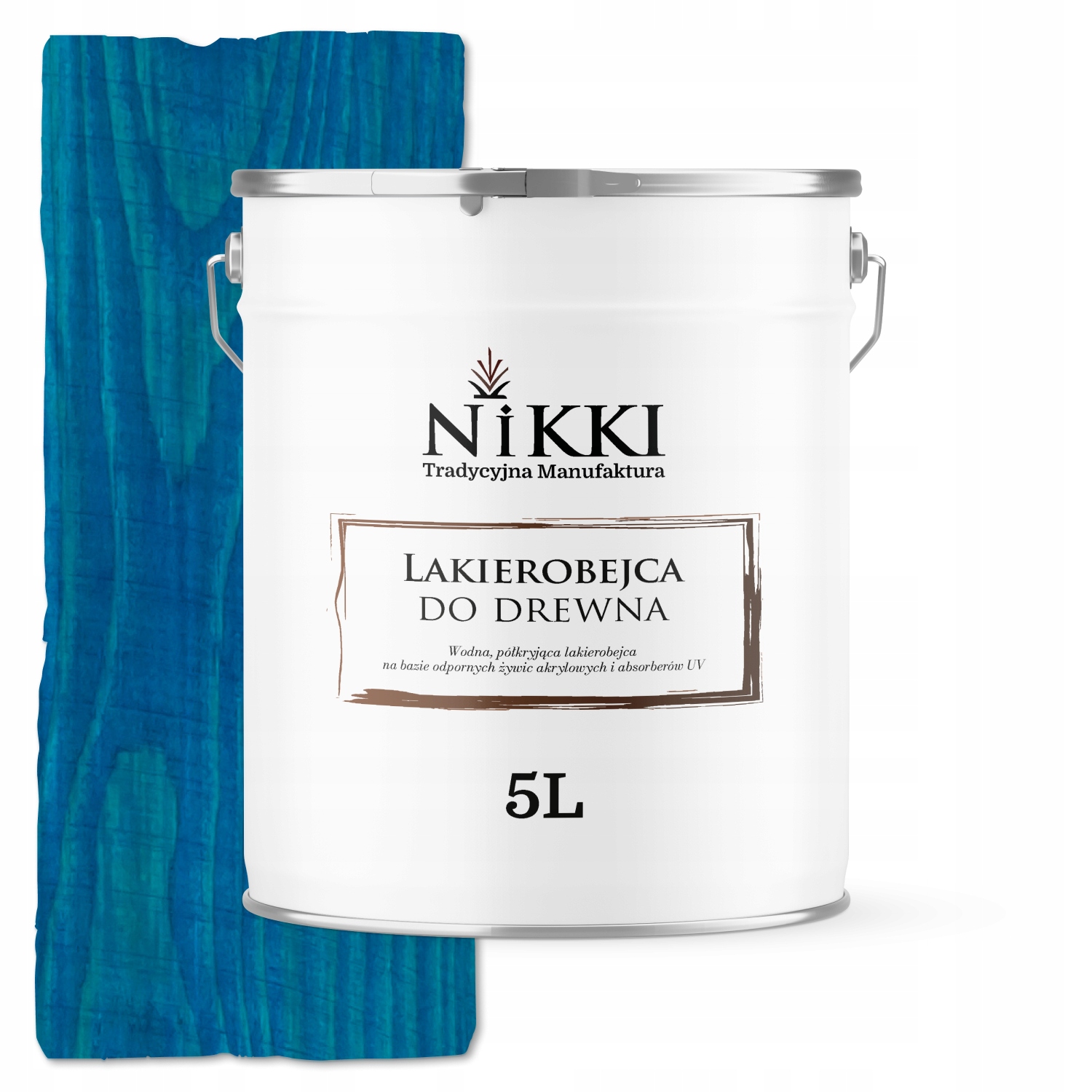 Laková Farba Na Drevo 3V1 Extra Lazúra Modrá Polomatná 5L Ochranná Uv