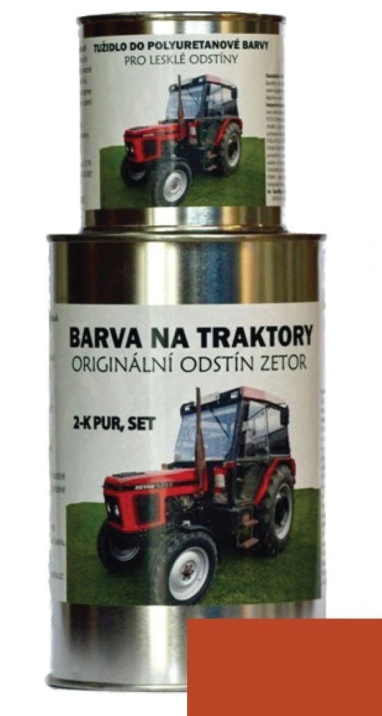 Farby Na Traktory Zetor Orig. odtieň Oranžová 2-K Pur, 6,25kg Set s tužidlom