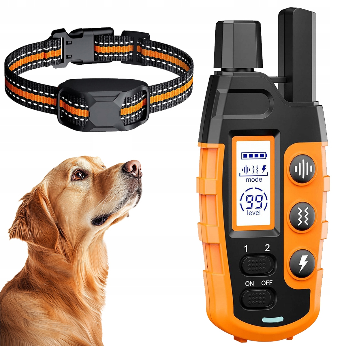 Levně Elektrický Výcvikový Obojek Pro Psa Treser Obojek Pro Výcvik Dálkové Ovládání 1000 M