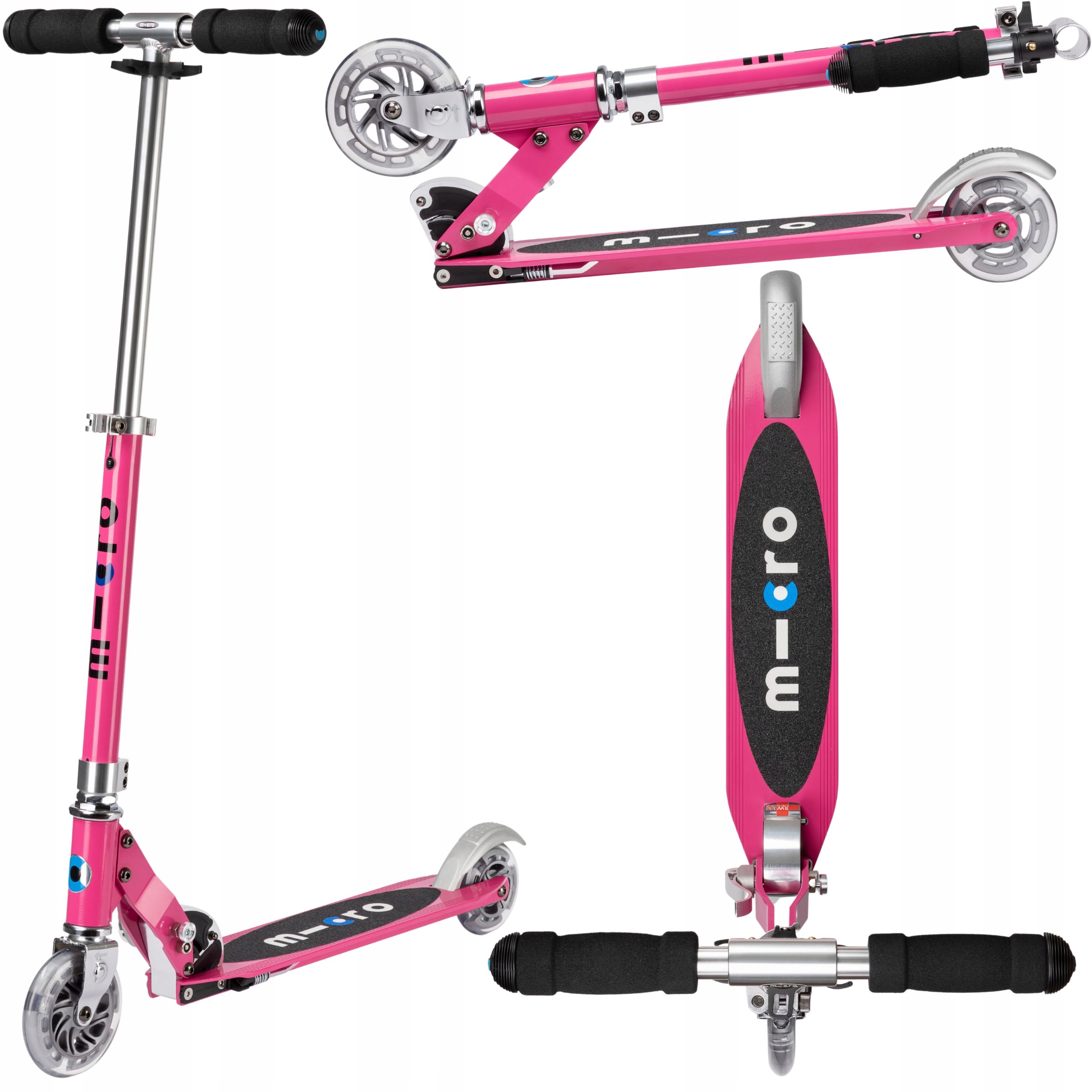 Hulajnoga dla Dzieci Micro Sprite Składana Miejska Aluminiowa Różowa