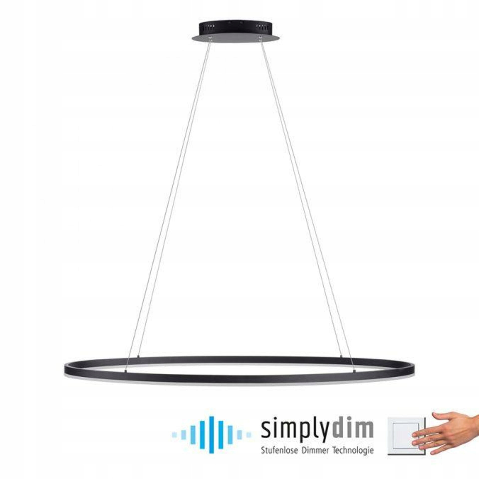 Paul Neuhaus Led oválne závesné svietidlo 56x56 cm stmievateľné antracit