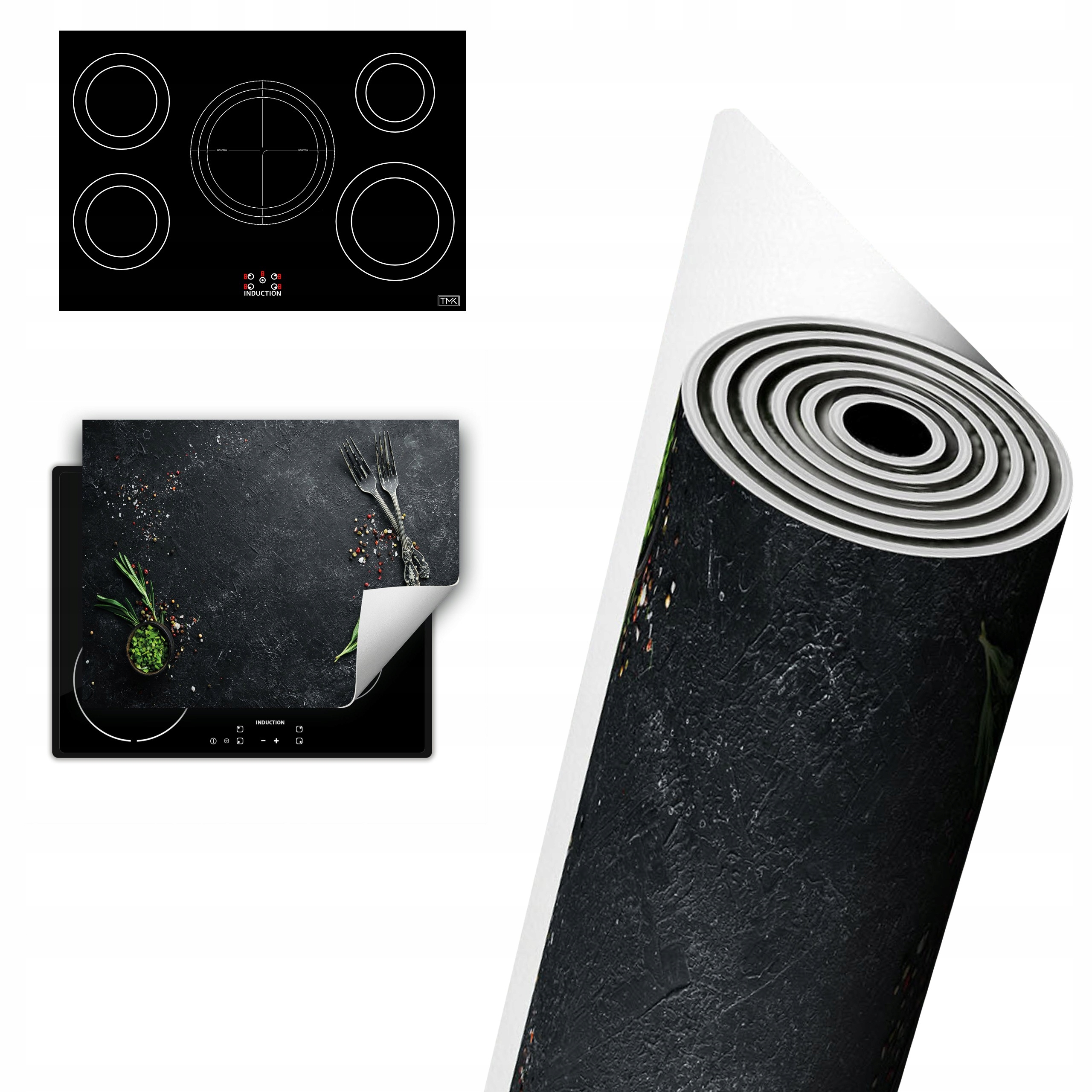 Vinylová Ochrana Na Indukci Pracovní Deska 80x52 břidlice koření