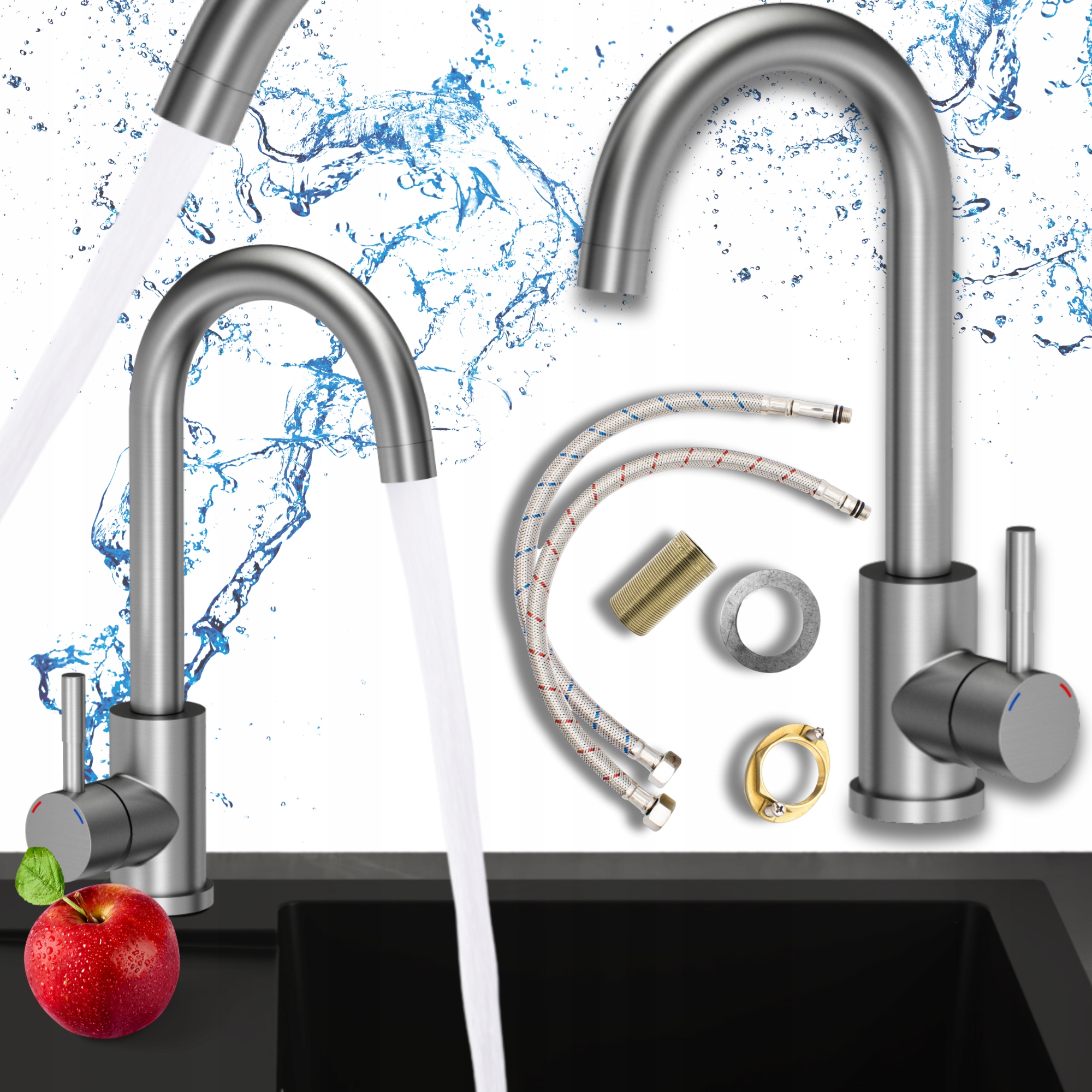 Kuchyňská Baterie ocelová Dřezová Stojící perlátor Kohout Do Kuchyně 3v1