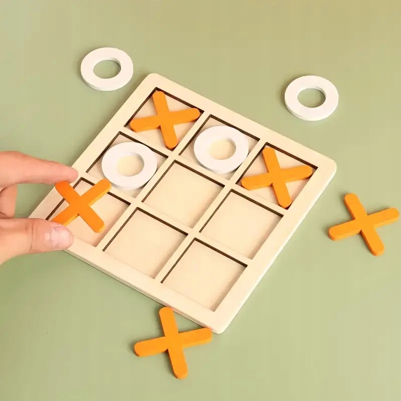 GRA DREWNIANA PLANSZOWA KÓŁKO I KRZYŻYK