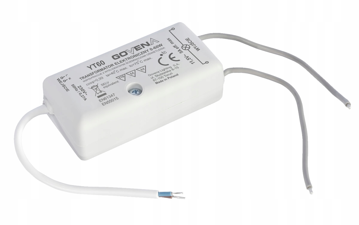Transformator elektroniczny 12V 0-60W GOVENA