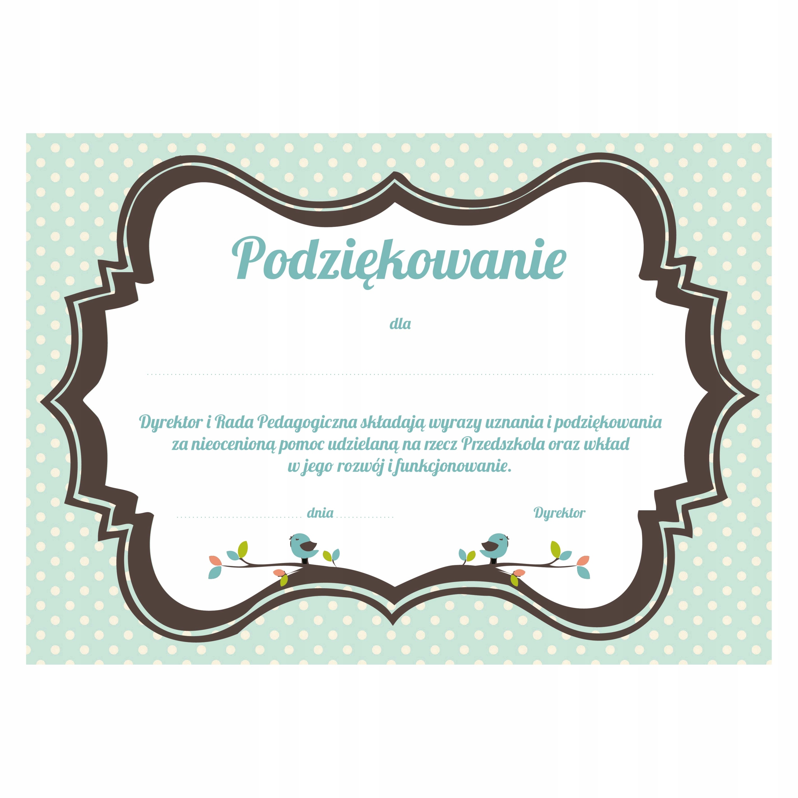 

Podziękowanie dla rodziców Przedszkola /współpraca