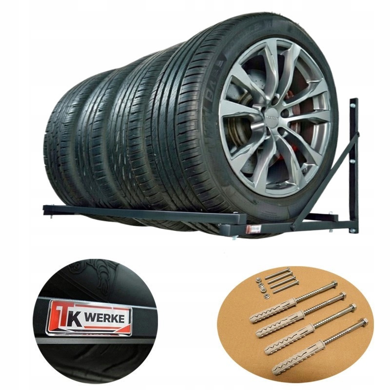 Stojak Wieszak Półka na 4 Opony / Koła 245/19 mega mocny / kpl śrub