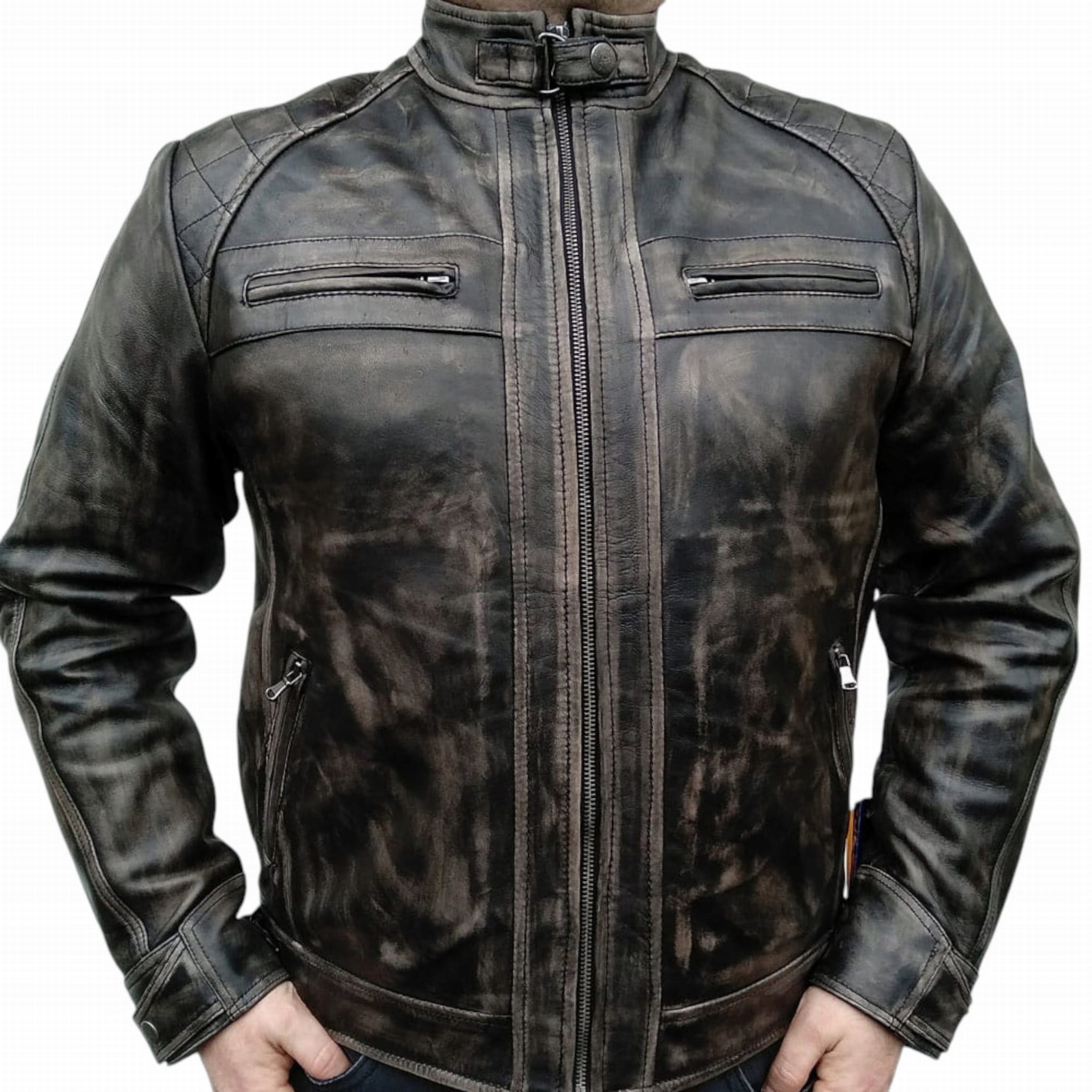 Pánská kožená bunda černá 3XL