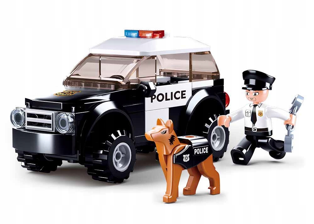 

Klocki Sluban Radiowóz Pies Policyjny Policjant