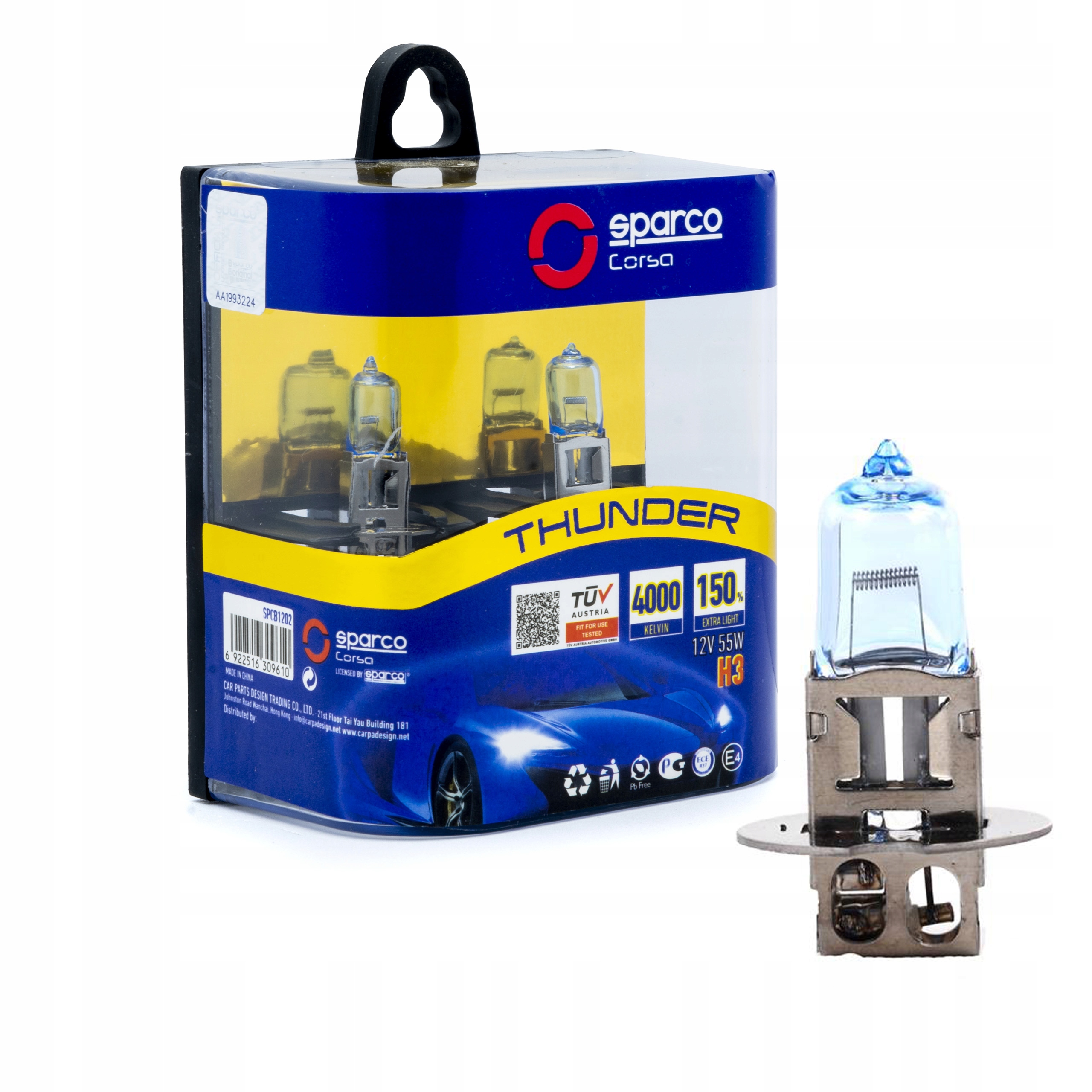 

Żarówki H3 +150% 12V 55W 4000K Sparco
