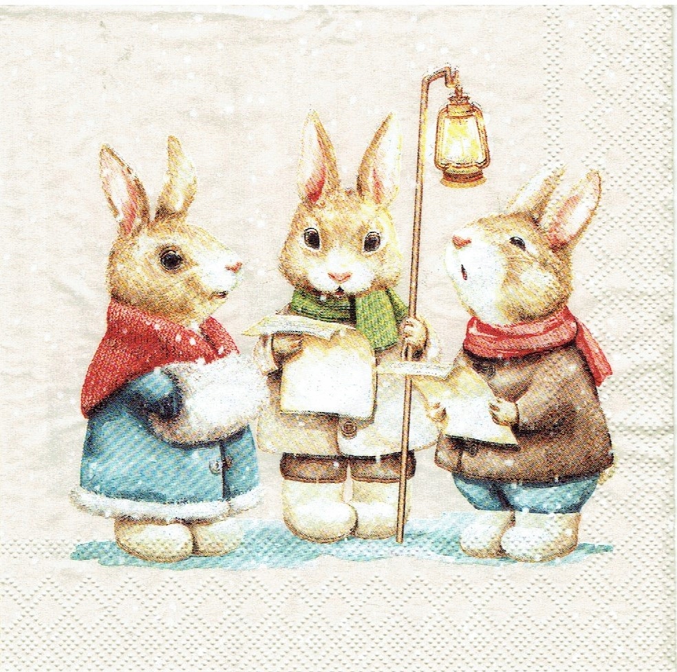 Serwetka Mała 25x25cm decoupage 237M Zajączki 1szt