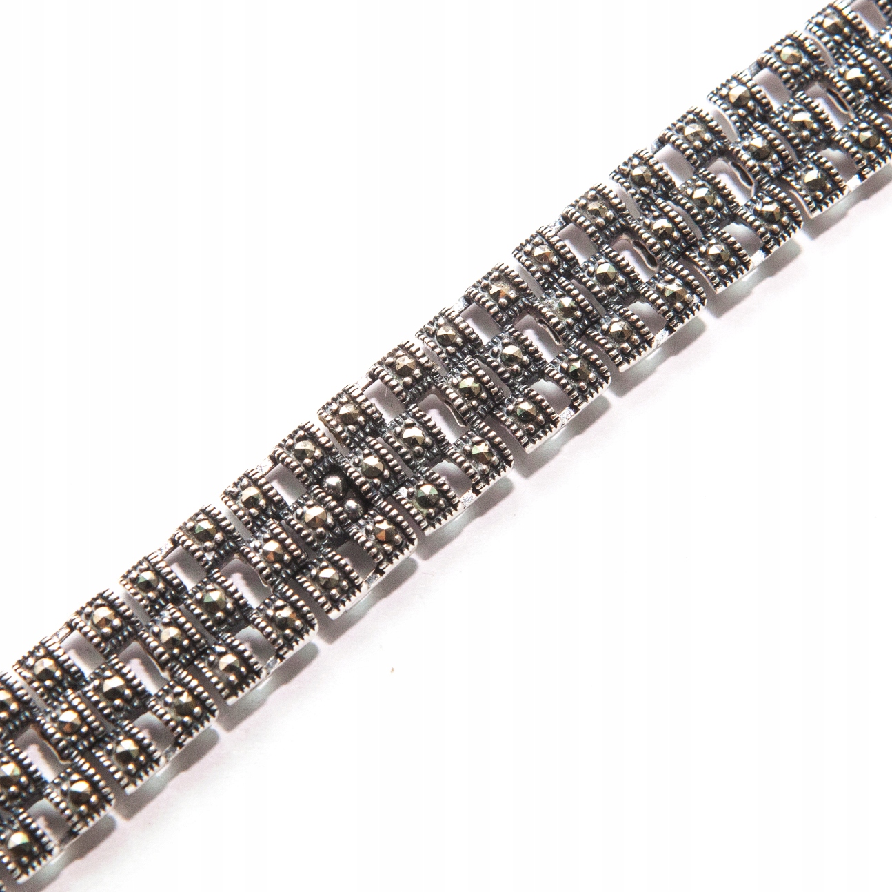 Stříbrný náramek s markýzami stříbro 925 elegantní, masivní
