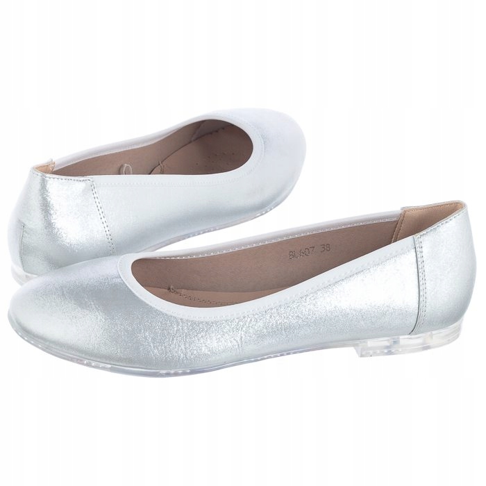 

Buty Damskie Baleriny Sergio Leone BL607 Srebrne