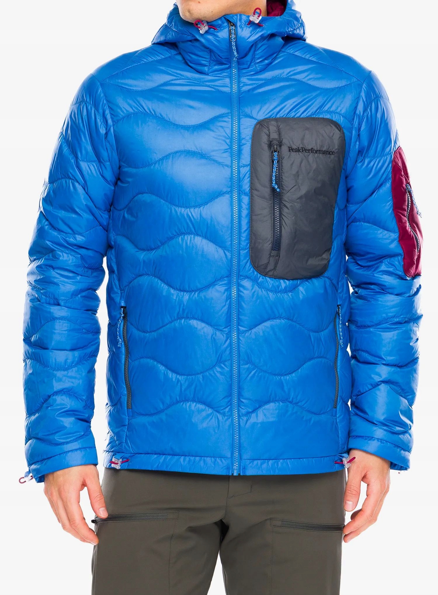 Péřová bunda Peak Performance Helium Utility Down Hood Jacket azure S