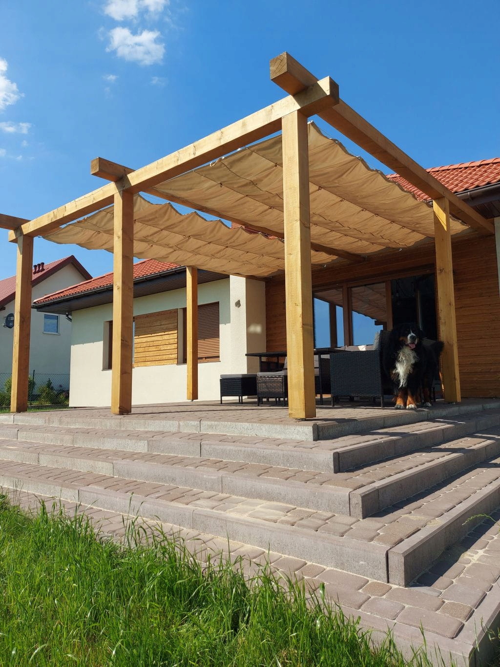 ŻAGIEL PRZECIWSŁONECZNY WODOSZCZELNY ROZSUWANY ZWIJANY NA DACH NA WYMIAR Stan opakowania oryginalne