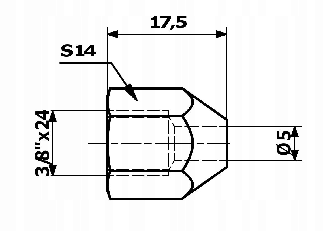KOŃCÓWKA PRZEWODU HAMULCOWEGO 3/8"x24 [K.10] Producent części Spyra