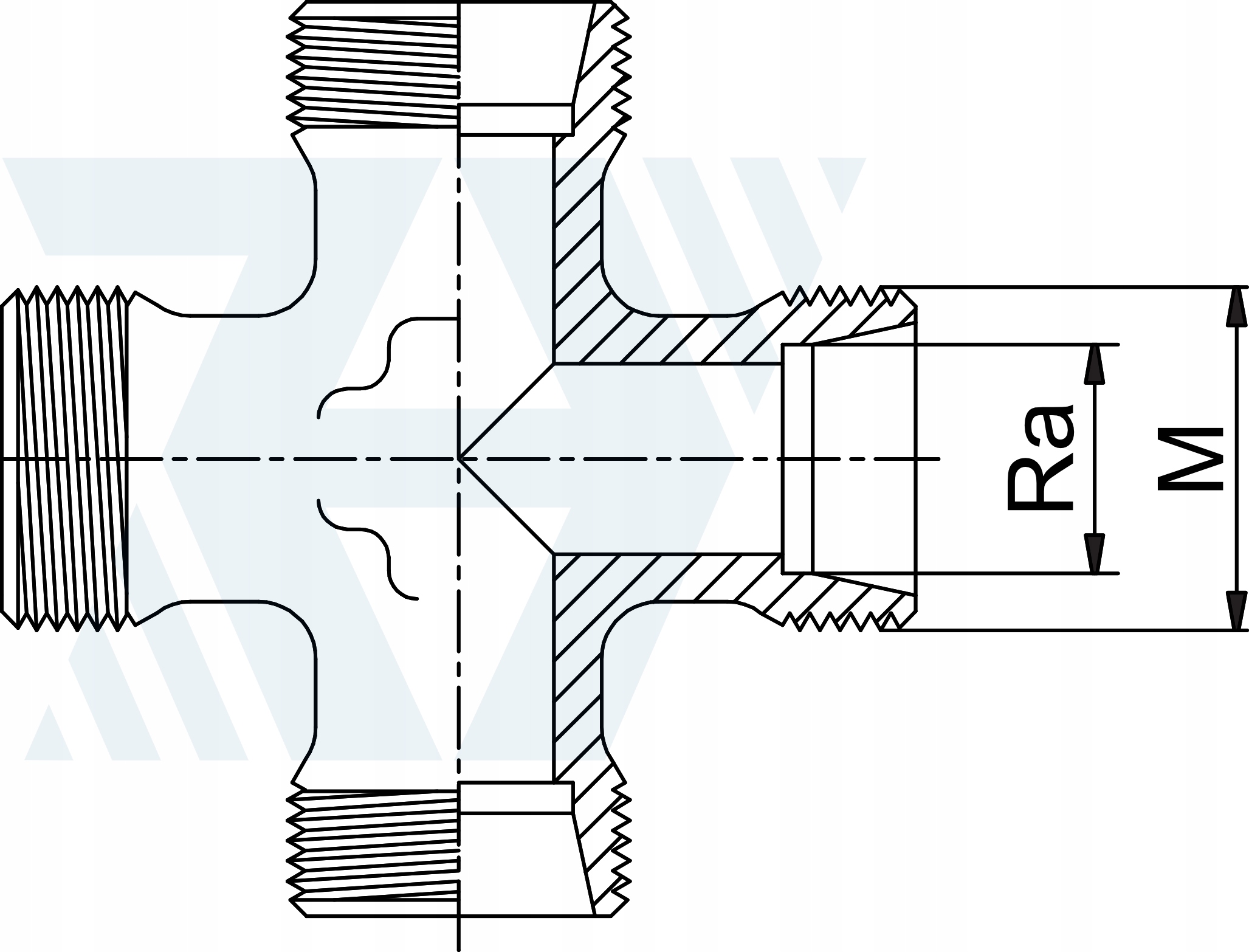 Złącze hydrauliczne czwórnik M16x1,5 10L BBBB Producent części inny