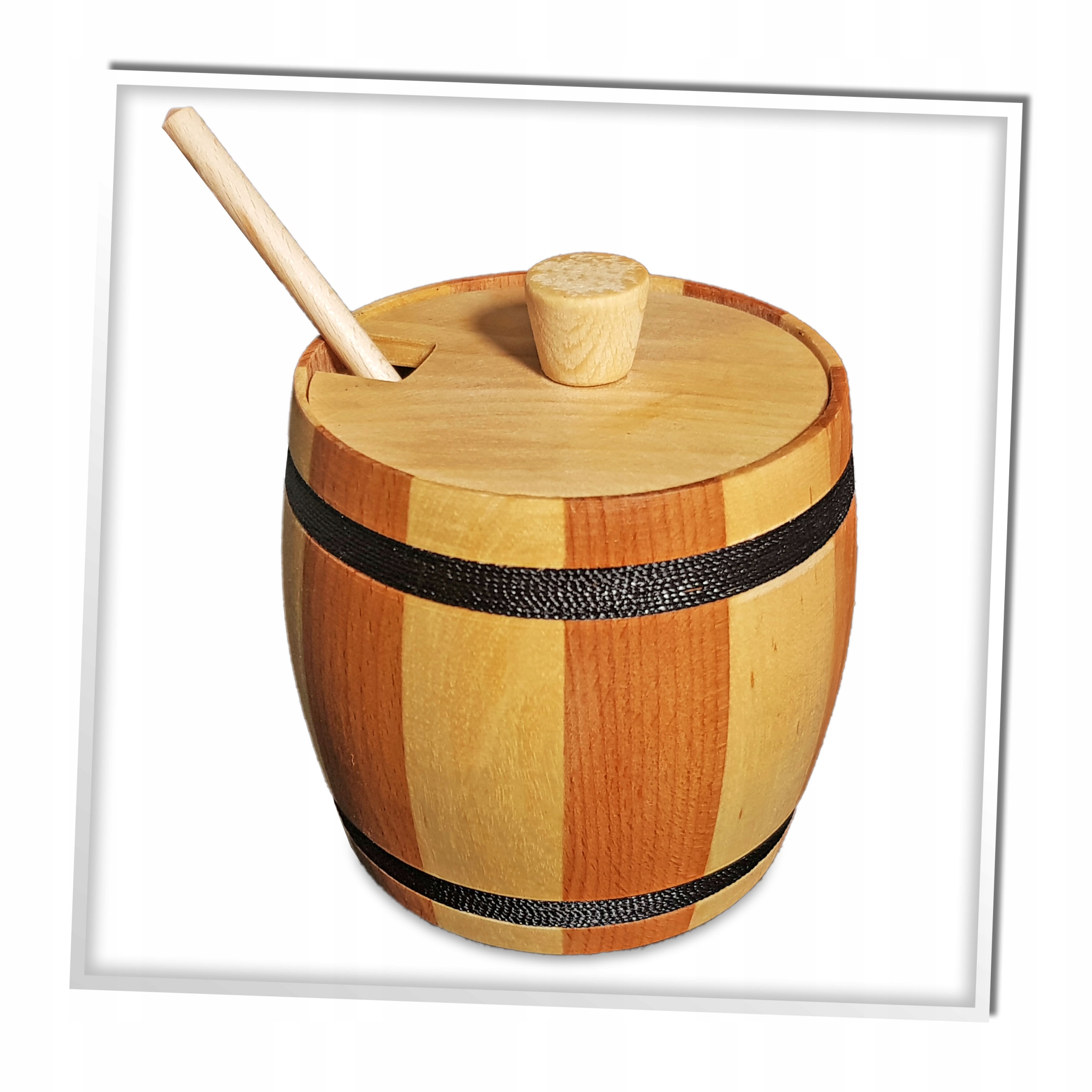 DREWNIANA CUKIERNICA Z POKRYWKĄ Z Łyżeczką Kod producenta 978