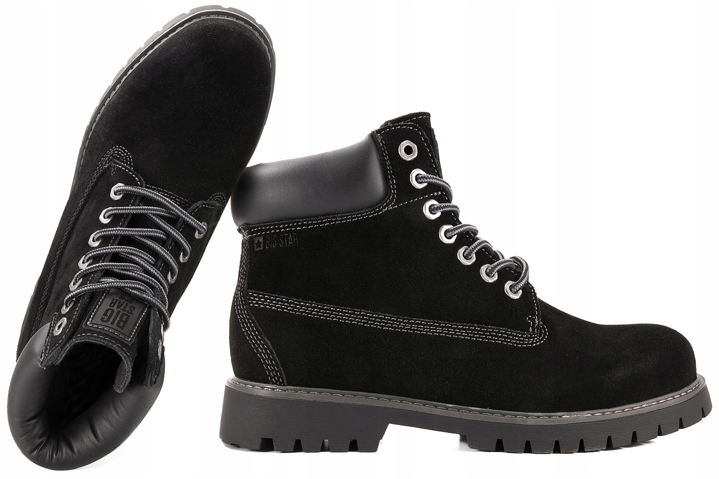 Big Star OO174138 Trapery Zimní Kotníkové Boty Kotníkové Boty Vysoké Zateplené Kůže 45