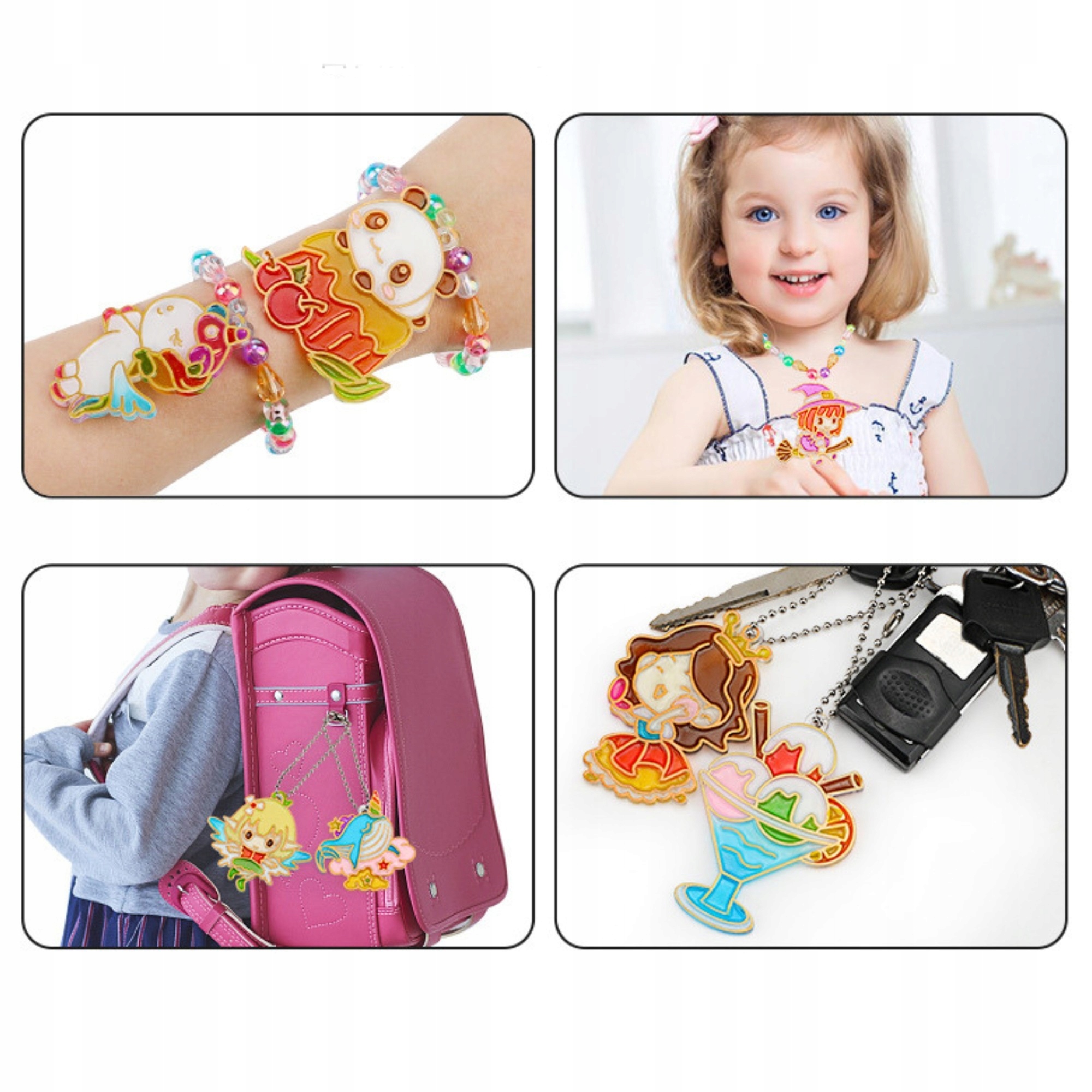 ZESTAW DO TWORZENIA BIŻUTERII BRELOKÓW BRANSOLETEK ZAWIESZEK DIY MALOWANIE Głębokość produktu 3 cm