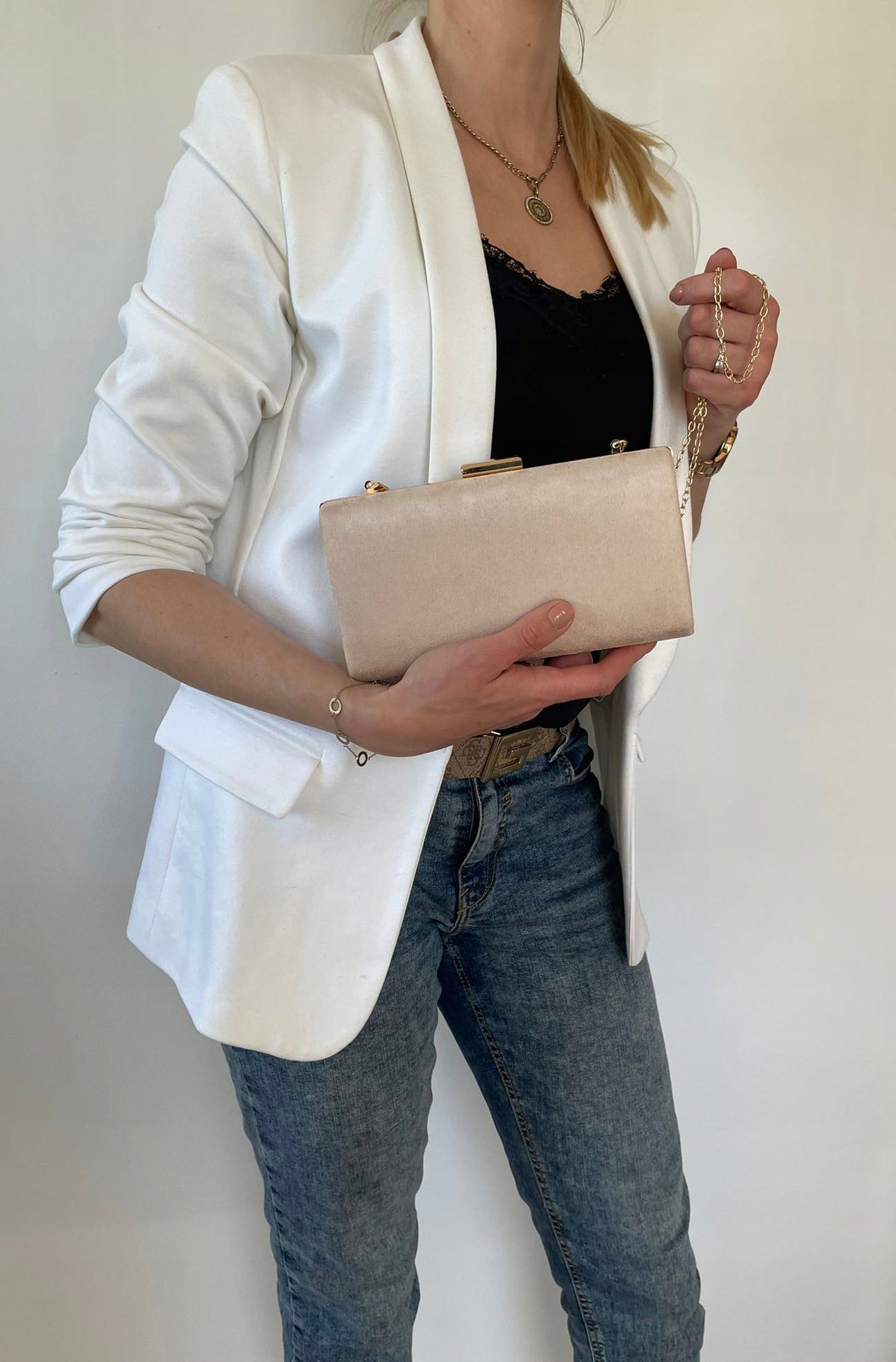 ZAMSZOWA TOREBKA KOPERTÓWKA PUZDERKO NUDE PINK Kolekcja lato 2023