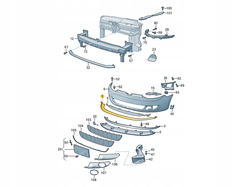 SPOJLER DOKŁADKA ZDERZAKA SPOILER VW Golf VI R-LIN Numer katalogowy części 5K0805903E