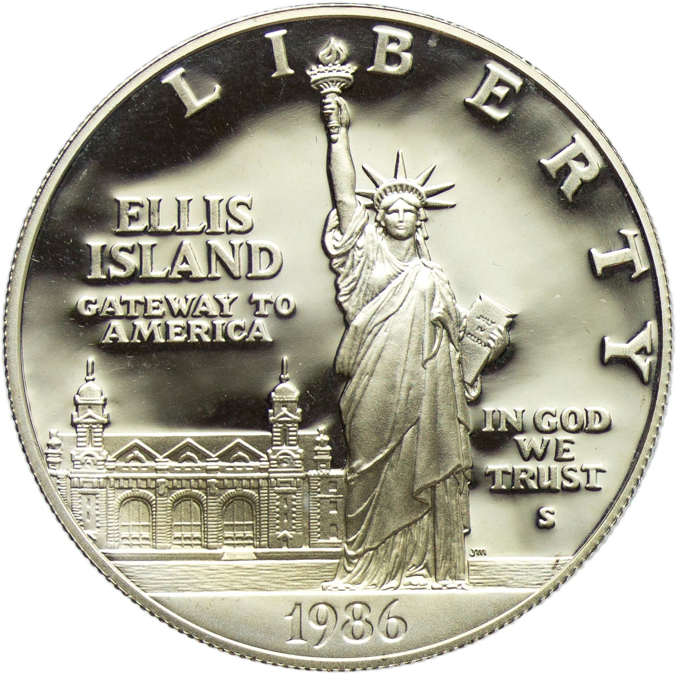 USA, 1 dolar 1986 S, Ellis Island, st. L