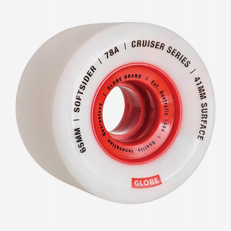 Kolečka Globe Softsider Cruiser Wheel Bílá/Červená 65 mm