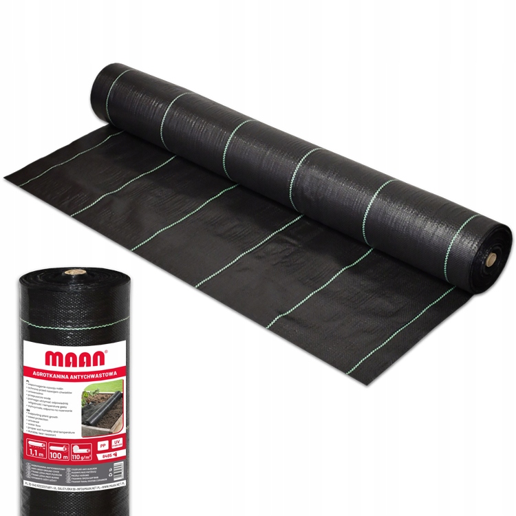 Mulčovacia agrotextília (proti burine) Maan čierna 110 x 10000 cm110 g/m²
