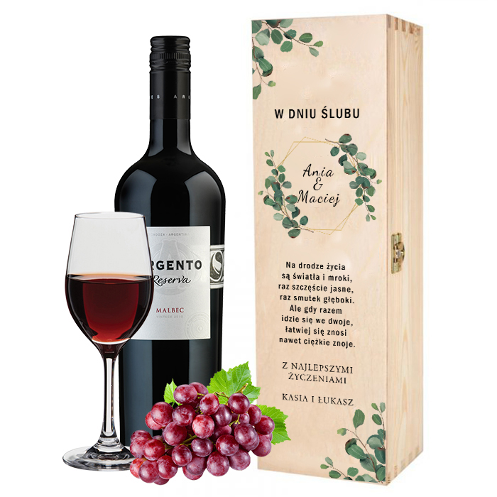 

Skrzynka na Wino Ślubny dla Pary Młodej wz