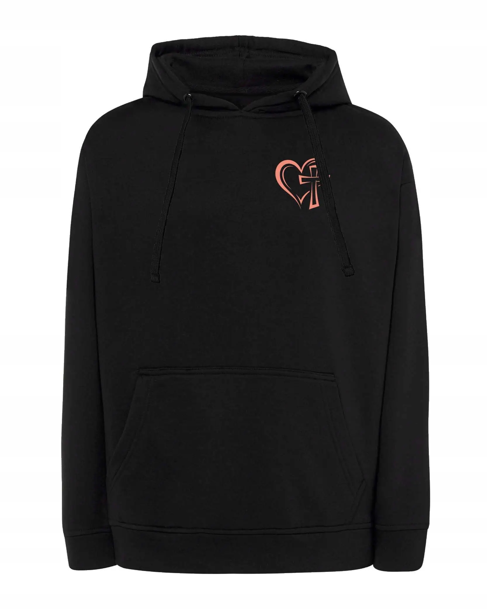 Mikina s kapucí Víra Ježíš Láska Kříž Černá XL