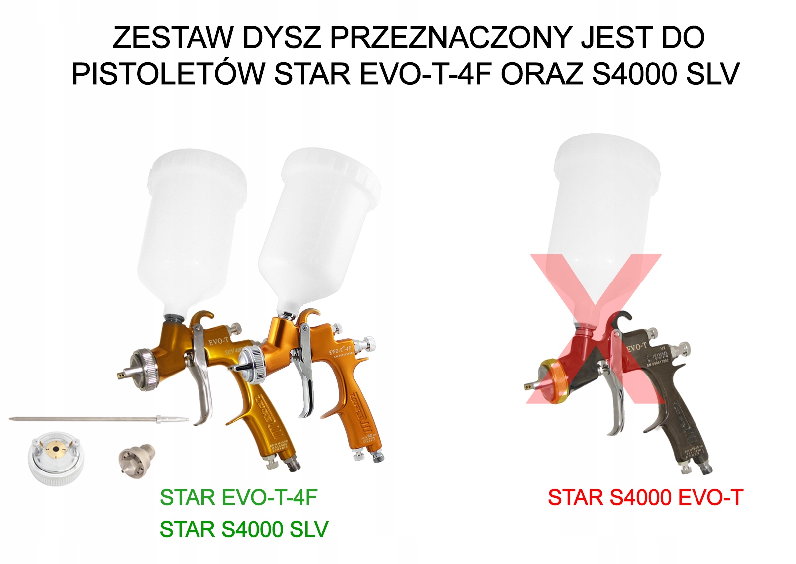 Dysza do pistoletu lakierniczego STAR EVO-T 4F 1,4 mm LVLP SLV Kod producenta 4F DYSZE-143G/EVOT