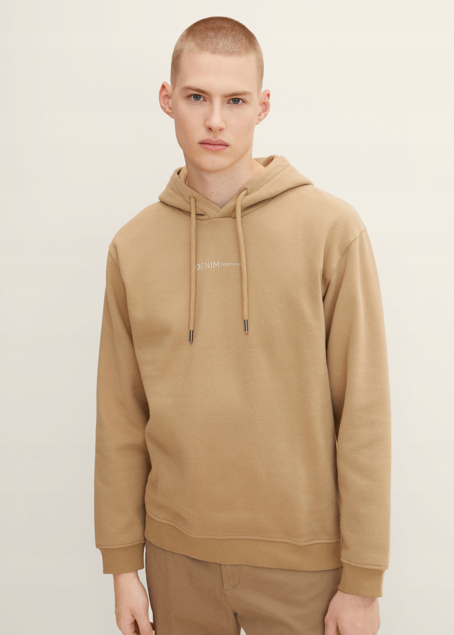 Denim Tom Tailor Printed Hoodie Splashed Clay Be