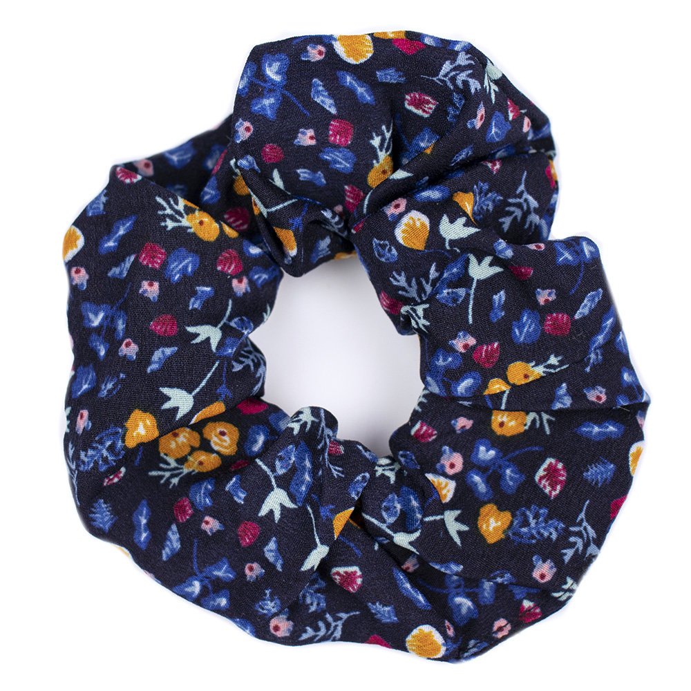 

Gumka Do Włosów scrunchies Kwiaty granatowa Czarna