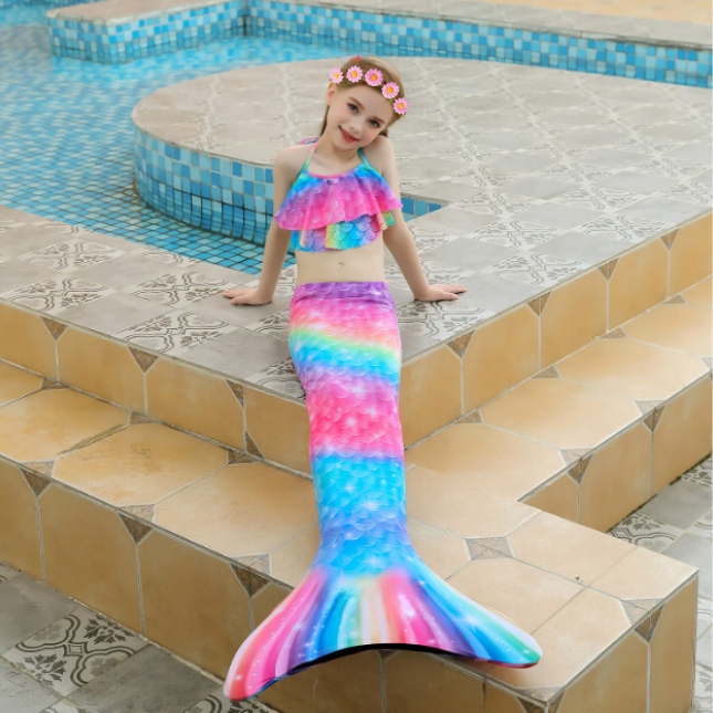 8w1 SYRENI OGON STRÓJ KĄPIELOWY SYRENKA KOSTIUM SYRENA ZESTAW r.110 CM Rodzaj strój dwuczęściowy